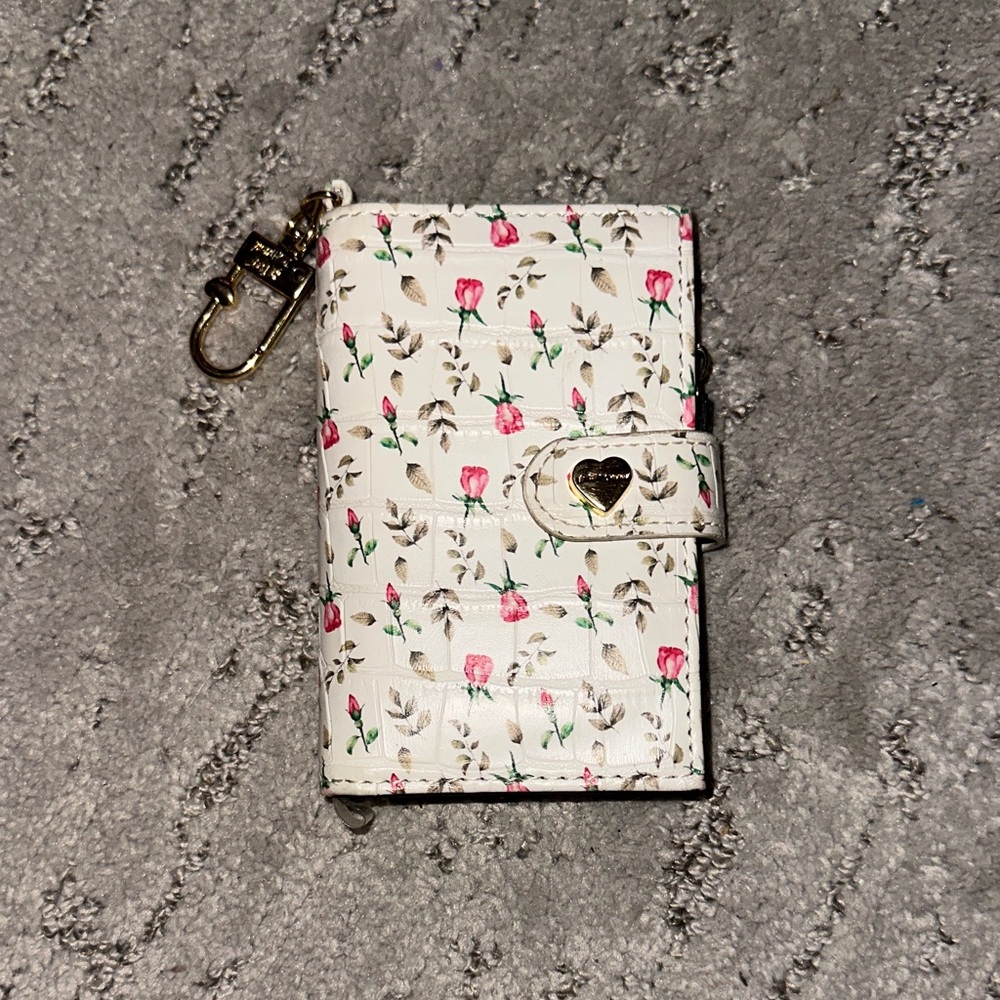 Betsey Johnson Pink Floral Wallet with Keychain